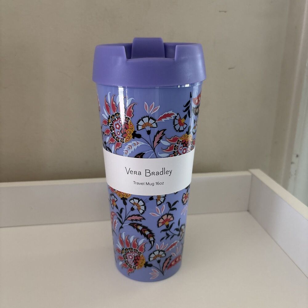 Vera Bradley Travel Mug Mural Garden- 16 oz - NEW